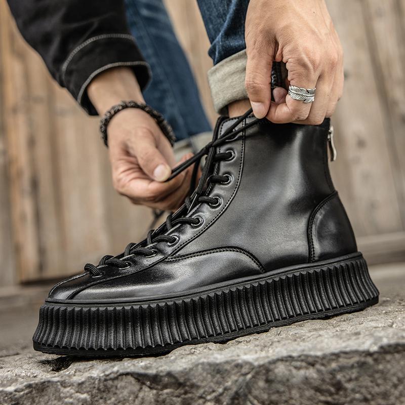 Высокие мотоциклетные туфли, черные мужские, на открытом воздухе, нескользящие, модные, удобные, спортивные, повседневные, легкие