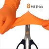 8mil Thick Orange Nitrile Gloves Disposable Gloves for Household Cleaning Kitchen Gardening Beauty Nail Salon Tattoo Work Gloves