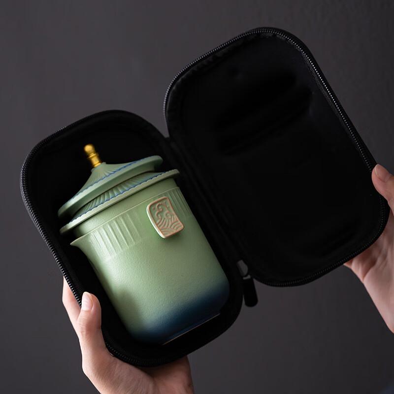 Bai Zi En Imperial Style Rough Pottery Travel Tea Set