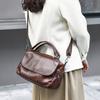 Genuine Leather Women's Bag Large-capacity Top-grain Cowhide Single-shoulder Crossbody Bag Casual Soft Leather Handbag