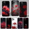 Чехол для телефона 'Красный паучий лилия' для iPhone 16,15,14,13,12,11 Plus,Pro Max,XS,X,XR,SE,Mini,8,7 Мягкий силиконовый черный чехол