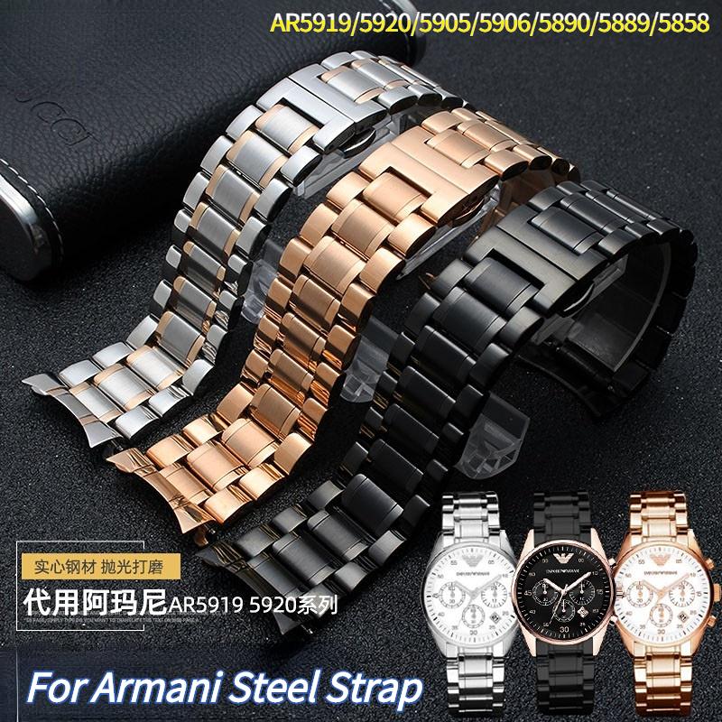 Нержавеющая сталь ремешок для Armani AR5906 AR5905 AR5890 AR5889 5858 5920 5919 мужской 23мм женский 20мм Раскладывающаяся застежка ремешок для часов браслет