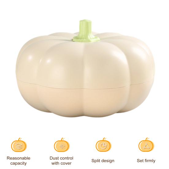 Подставка для закусок из тыквы на Хэллоуин, разделенный поднос с крышкой, 3 отделения для хранения вилок