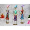 Iron Tribal Musicians Sardar Decorative Gift Item Showpiece for Home Decor, Multicolour (Length 9 Inch * Height 13.5 Inch) - Set of 3 Pcs..