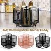 Многофункциональный держатель для хранения утвари, вращающийся на 360°, металлический держатель для палочек для еды, ложек, сушилок, столовых приборов, ножей для сливных полок, кухонных принадлежностей