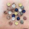 80pcs AB Resin Bling Irregularity Surface Ore Crystal 8mm Round Flatback Rhinestone Ornament