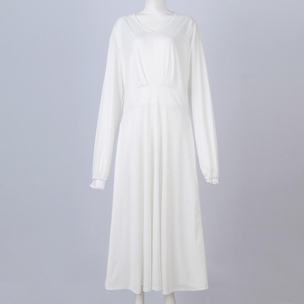 Женское осеннее и зимнее повседневное модное длинное платье с v-образным вырезом и длинным рукавом с цветочным принтом