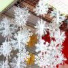 3-60PCS Christmas Snowflake Ornaments Plastic Brushed Tree Hanging Decorations Winter Holiday Party Home Decoration Supplies
