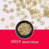 Festive Winter Glam: Assorted Gold Metal Nail Art Studs & Snowflake Charms for Christmas Manicures