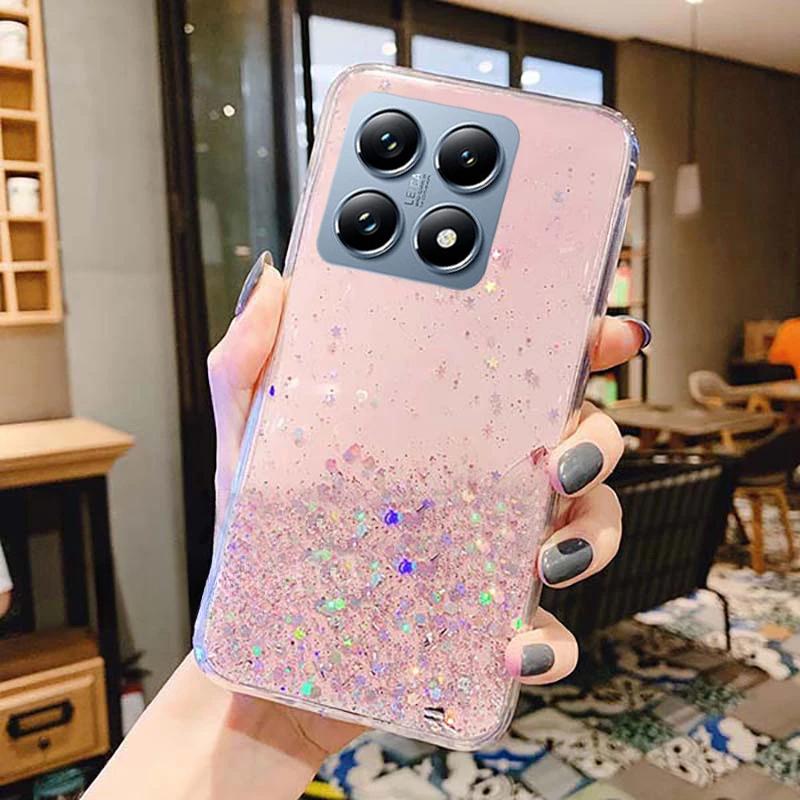 Для Xiaomi 14T Pro 14 T Shiny Bling Glitter Star Мягкий силиконовый прозрачный чехол для телефона Xiaomi Mi14T 14Tpro Gradient противоударный чехол
