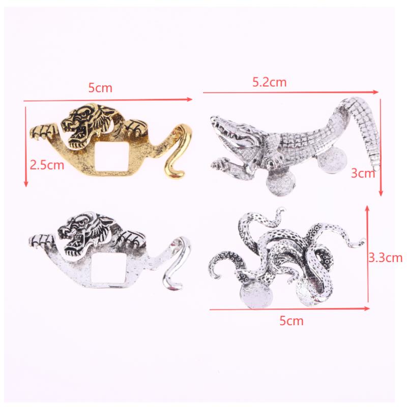 Classic Zinc Alloy Crocodile Tiger Shaped Engraved Men's Suit Lapel Pin Formal Accessory Pins For Men Suits