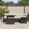 Outdoor Sofa Set with Storage 6 pcs Black Poly Rattan