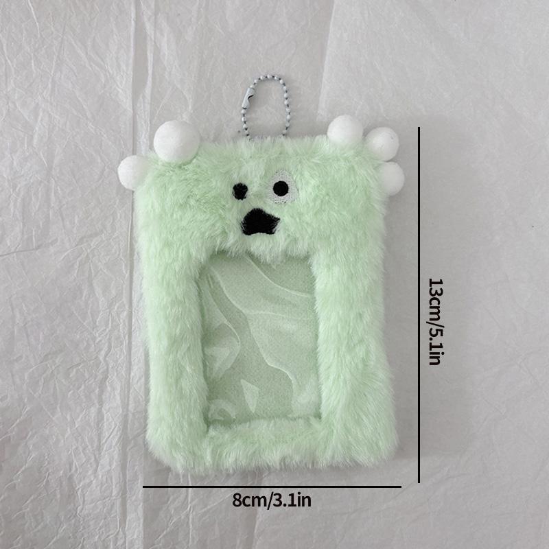Plush Doll Keychain Cute Green Ball Little Monster Martin Keyring Photocard Holder SEONGHYEON JAMES Fans Gift