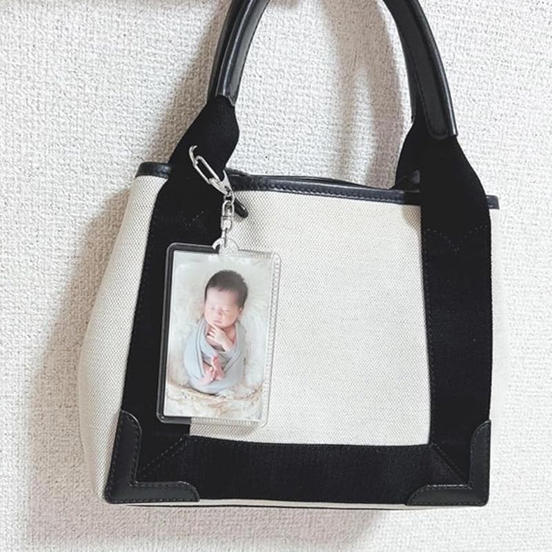 craft parts shop Instax holder Instax photo keychain key ring Hamepachi card size Oshikatsu(1, antique gold)