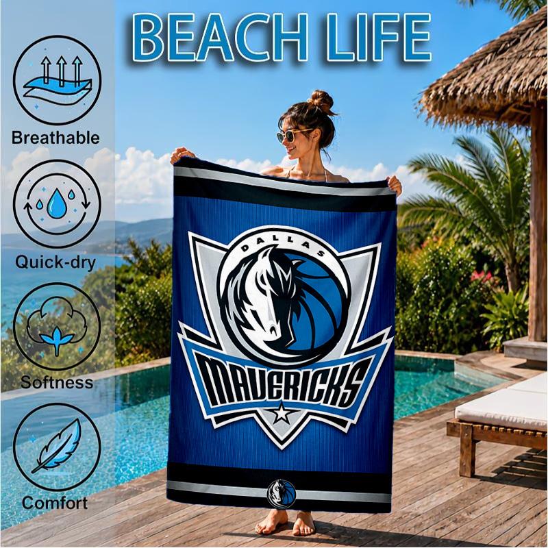 MAVERICKS BASKETBALL TEAM Beach Towel, Microfiber Beach Towel, Perfect For Pool, Beach, Travel, Home Decor Beach Party Fan gifts