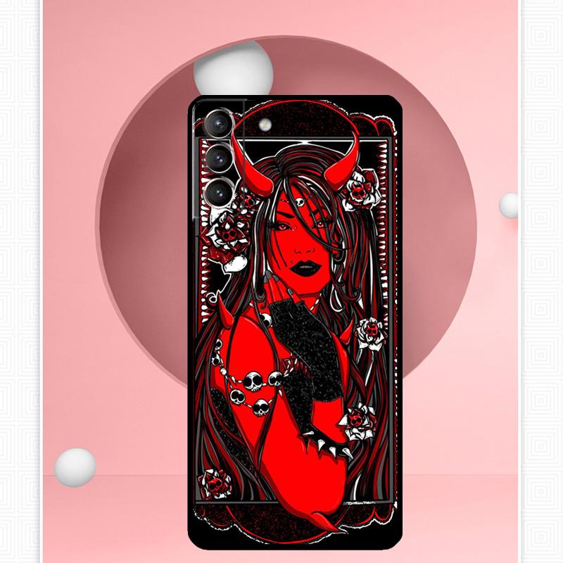 Чехол Devil Woman для Samsung Galaxy S24 S23 Ultra S22 S20 FE S21 FE Note 10 20 S8 S9 S10 Plus