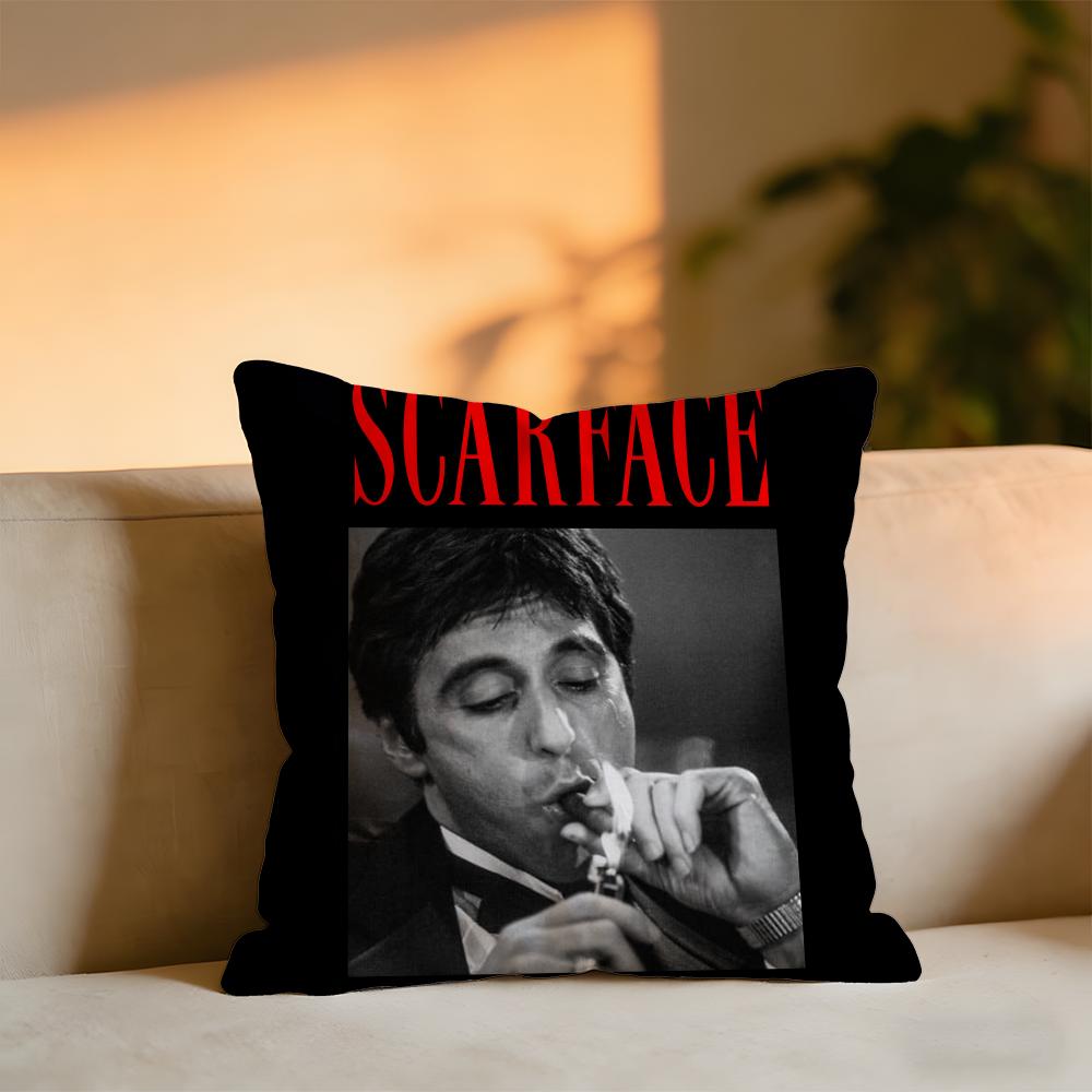 Scarface Cushion Cover Cozy Velvet Throw PillowSoft Warm Cushion For Sofa Bed