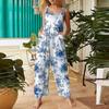 Women's Casual Jumpsuit, Sleeveless Printed Cotton Jumpsuit