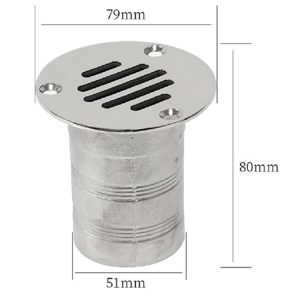 Boat Marine Hardware 50MM Stainless Steel Cockpit Drain Scupper Sewerage Drain