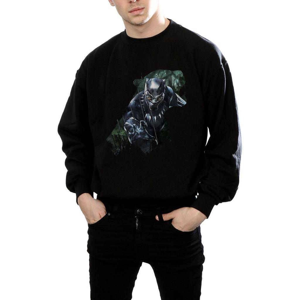 Marvel Mens Black Panther Wild Silhouette Sweatshirt