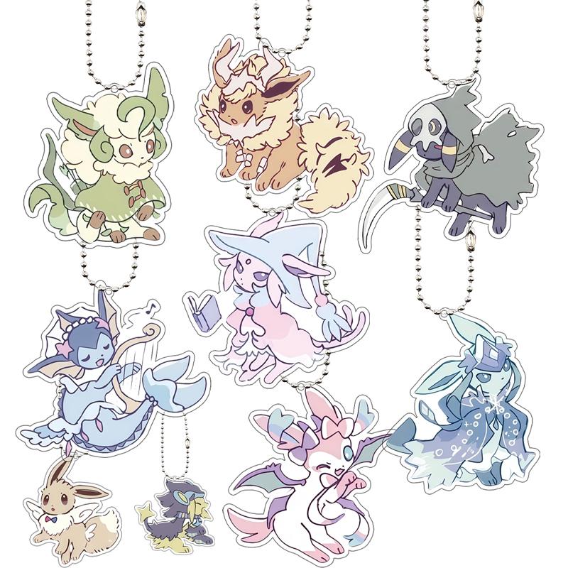 Аниме Персонажи Jolteon Leafeon Sylveon Узор Акриловый Брелок Аксессуары Девочки Мальчики Пары Рюкзак Шарм Брелок Подарки Игрушка