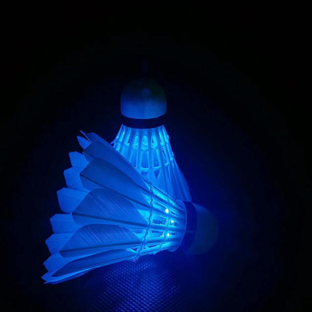 Светящийся мяч для бадминтона с высокой эластичностью и прочным ветронепроницаемым нейлоновым мячом с перьями для яркой ночи.