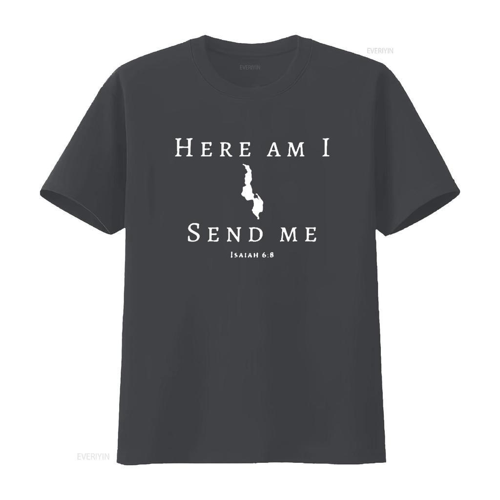Here Am I Send Me Malawi Isaiah 6 Mission Trip Travel T Shirt Black X Large vintage Washed Top For Everyday Wear homme