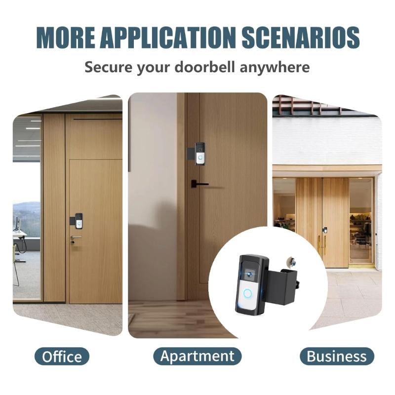 Universal Doorbell Mounting Bracket with Not Theft Design & Easy Installation Metal Doorbell Holder for Video Doorbells