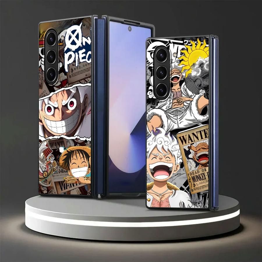 One Piece Luffy Back Phone Cover Case for Samsung Galaxy ZFold5 ZFold6 ZFold3 Z Fold 7 6 5 4 3 ZFold4 ZFold7