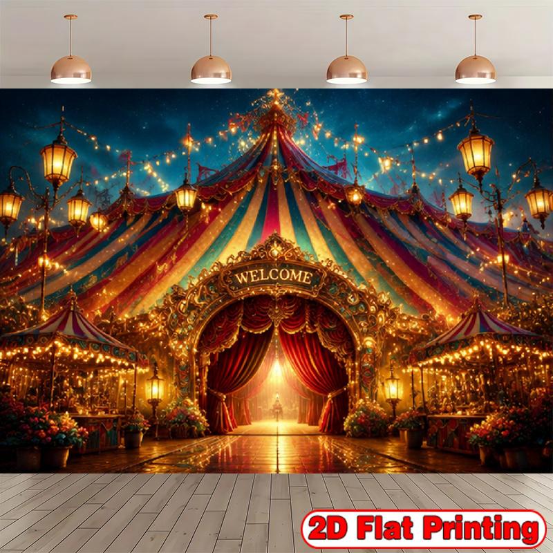 2D flat design. 1 piece. Vintage circus tent banner.
