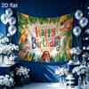 Colorful Gifts Dinosaur Birthday Party Backdrop, Polyester Banner for Photo Background & Decor