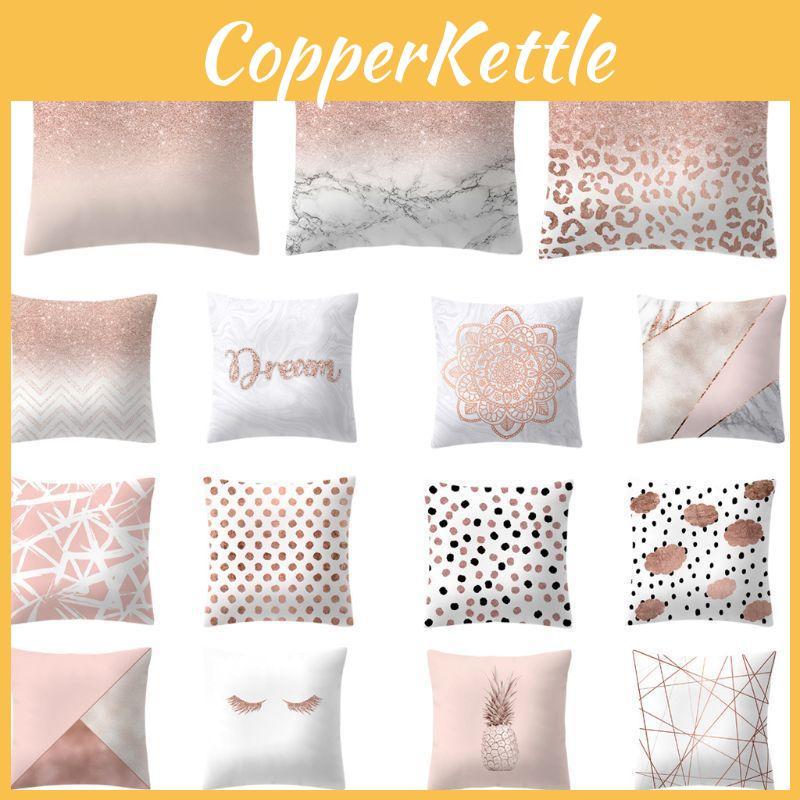 Elegant Rose Gold Geometric Pineapple Glitter Pillow Case For Chic And Trendy Living Spaces