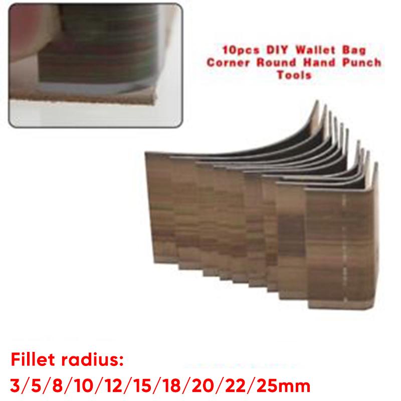 10 шт./набор кожаных принадлежностей кошелек сумка DIY угловой круглый ручной дырокол инструменты кожа ремесленные принадлежности ручной резак инструменты