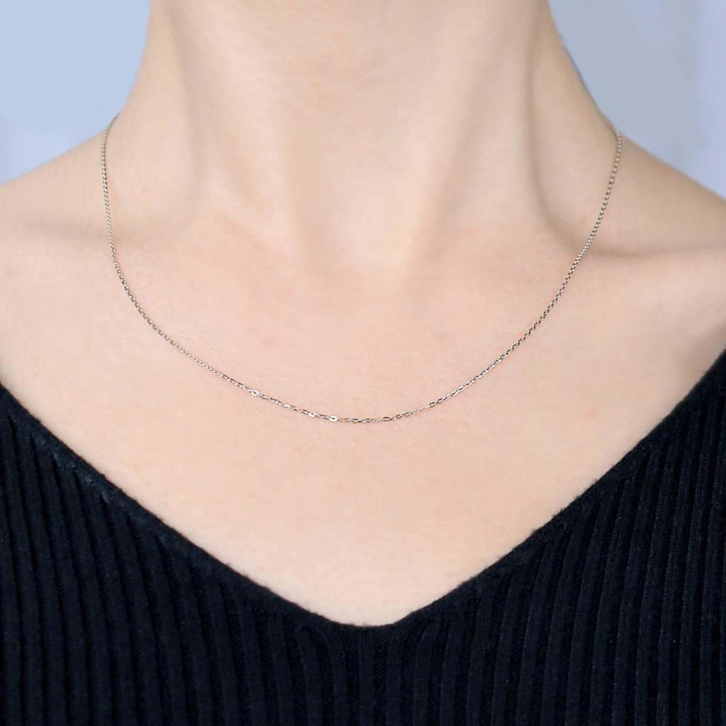 Gold Chain Necklace 18K K18 Red Bean Azuki Piatto Cut Bicolor Width Maximum 45cm Length Adjustable [Lara Christie] 0.9mm Approx. 1.6g Lc97-0007