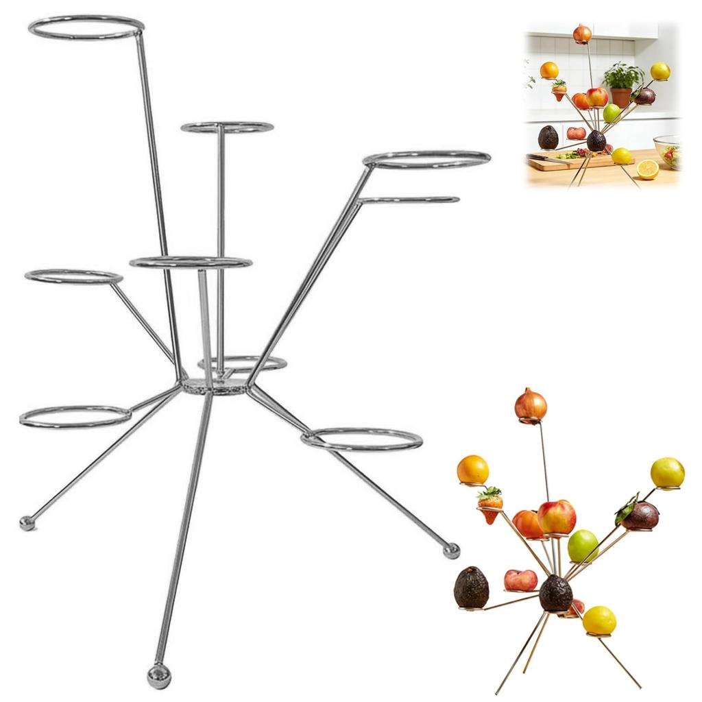 Exploding Fruit Bowl, Fireworks Dinner Table, Modern Metal Fruit Stand, Creative Artistic 360°multi-arm Display Rack, Centerpiece For Kitchen Counter