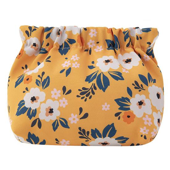 Lipstick Bag Waterproof Floral Print Metal Spring Opening Portable Lightweight Commute Travel Makeup Bag Earphone Key Stoarge Pouch Cosmetic Bag