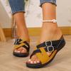 Women's Sandals Summer Shoes Women Mix Color Wedges Heeled Sandalias De Mujer Casual Sandals Summer Slippers Woman Footwear