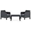 3 Piece Garden Lounge Set with Cushions PP Rattan Anthracite