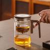 1 Set Clear Glass Teapot Tea Separation Anti-scald Wooden Handle Tea Kettle Drip-Free Spout Tea Pot With Infuser Teaware