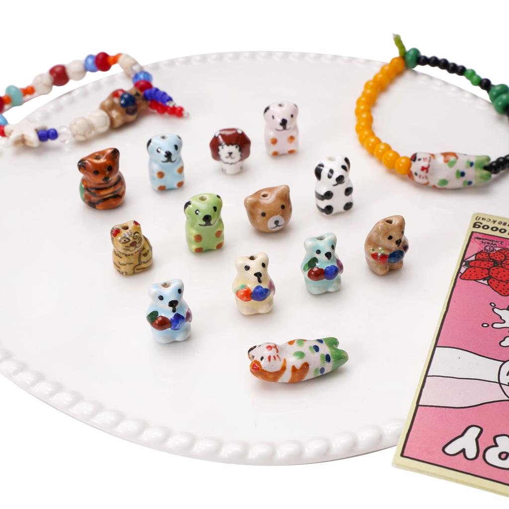 Керамические расписанные вручную бусины для милых животных-подвесок для браслетов, ожерелий и ювелирных изделий своими руками