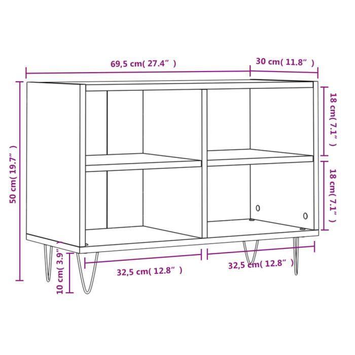 VidaXL TV Cabinet Concrete Grey 69.5x30x50 Cm Engineered Wood 826968