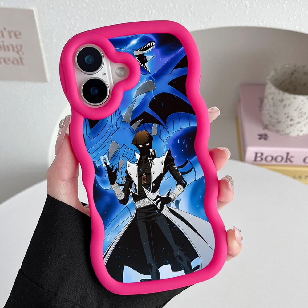 Yugioh Seto Kaiba Phone Case for iPhone 17 16 15 14 13 12 11 Air Pro Max Plus Red Soft TPU Wavy Edge Cover