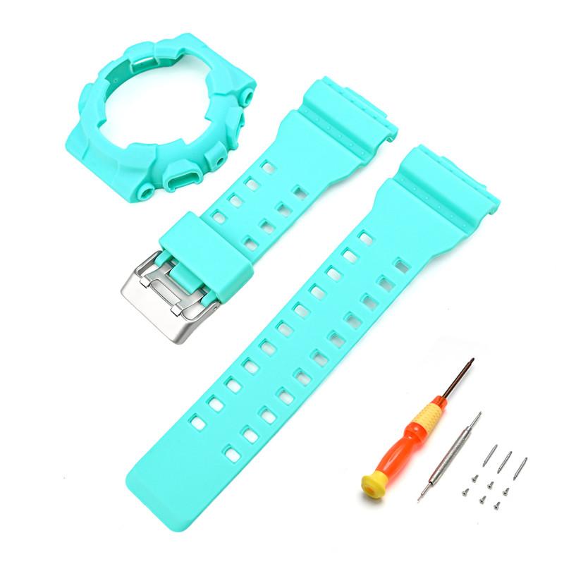 16 мм силиконовый водонепроницаемый ремешок для часов Casio GA-110 GA-400 GD-100 GAW100 GW-8900 Series мягкий резиновый браслет аксессуары для ремня