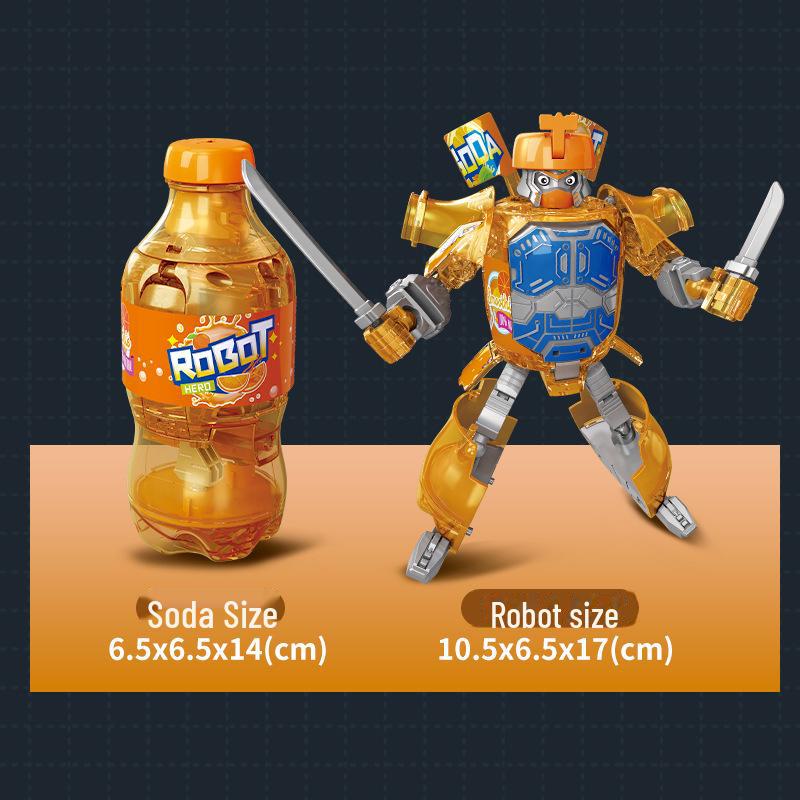 Головоломка-робот-трансформер Soda Warrior — креативный подарок ручной работы на День защиты детей