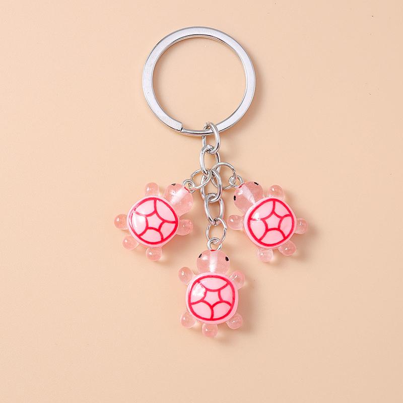 Cute Resin Simulated Tortoise Keychain Cartoon Animal Key Ring Pendant for Women Girl Handbag Decor DIY Kid's Jewelry Gift