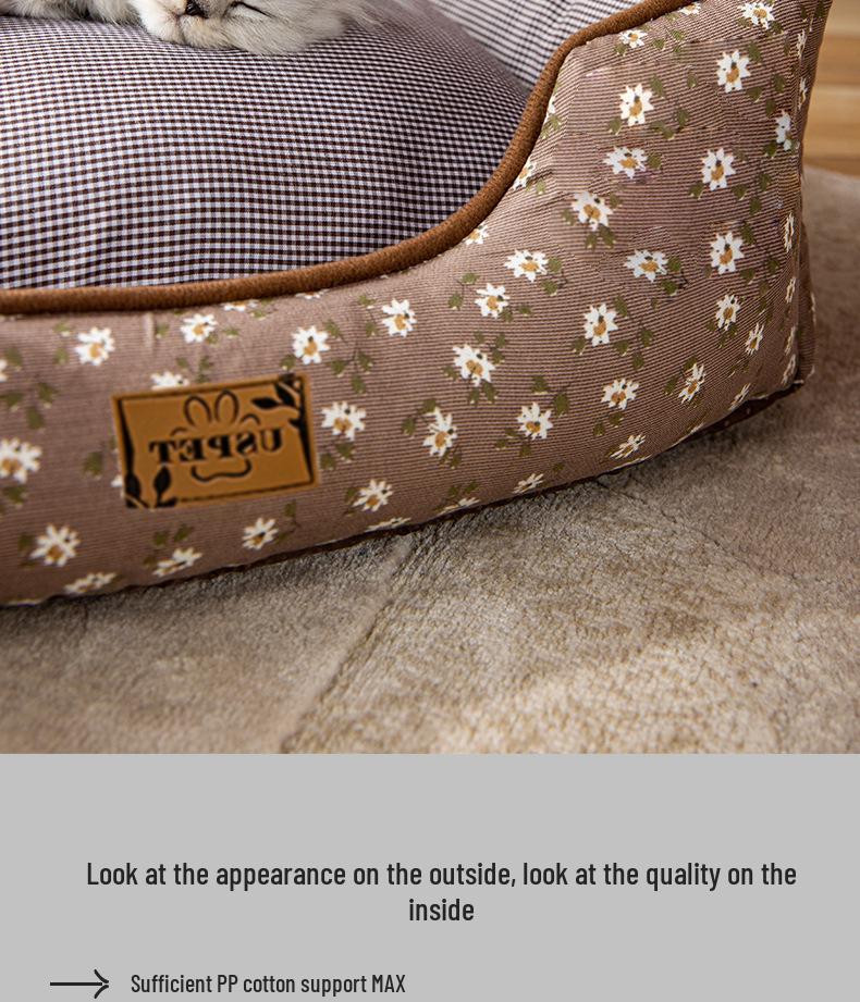 Цветочная свежая летняя лежанка для собак от маленьких до средних пород, съемная и моющаяся, всесезонная