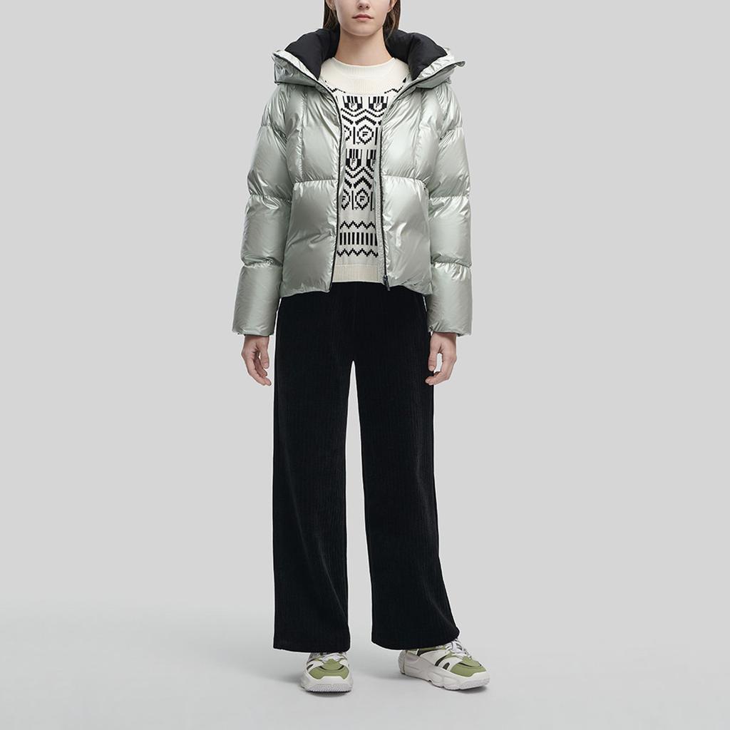 Fila Изумрудный Логотип Принт Повседневная Пуховая Куртка с Капюшоном Женские Куртки Светло-Бамбуково-Зеленый F11W344914F-LG