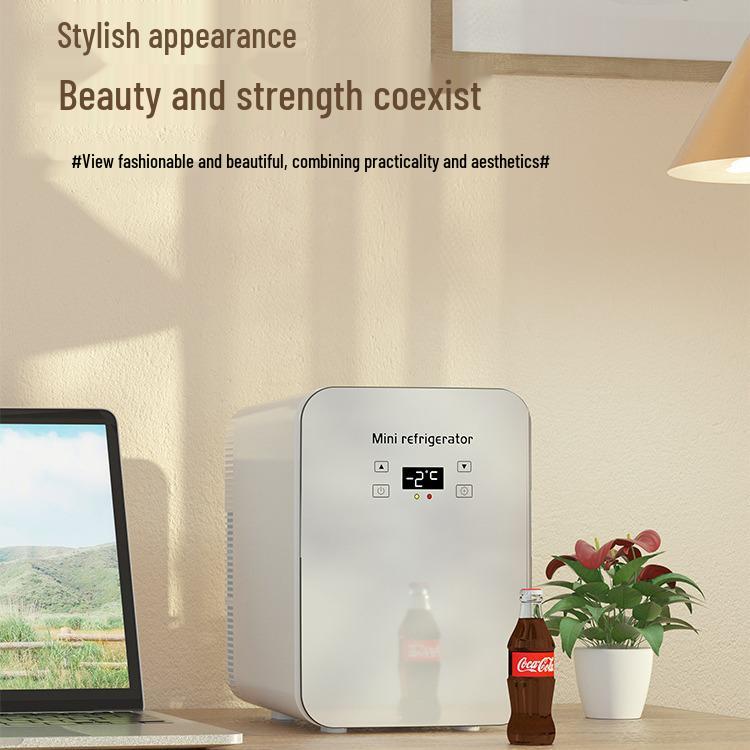 Compact Mini Fridge for Car/Home Use - Single Door, Dual-Purpose for Household & Cosmetic Storage