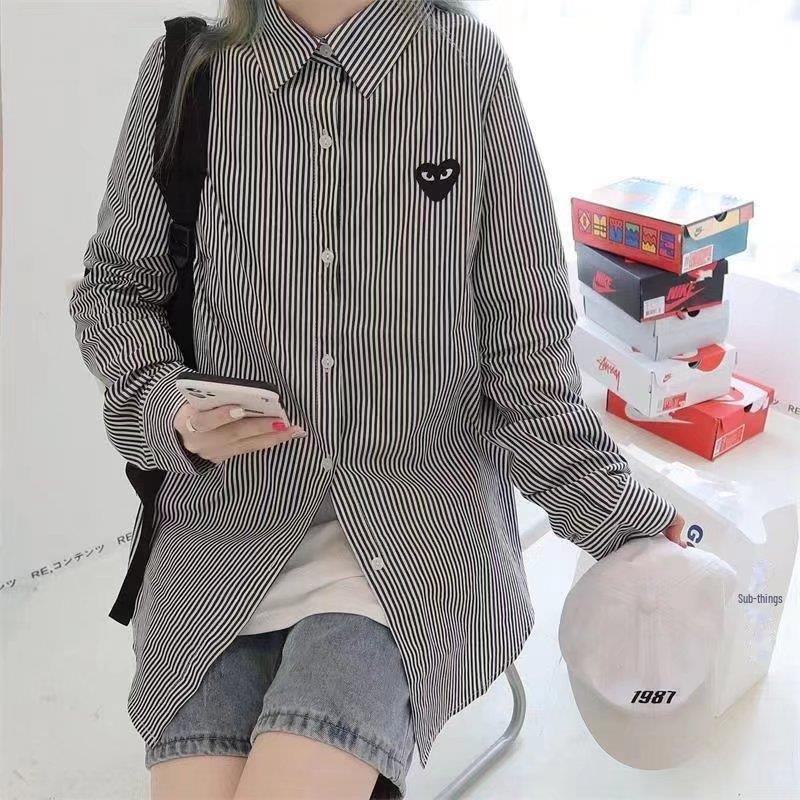 Синие полосатые рубашки для пар 2022 года: Мужская вертикальная сине-белая кофта с длинным рукавом, уникальный женский дизайн