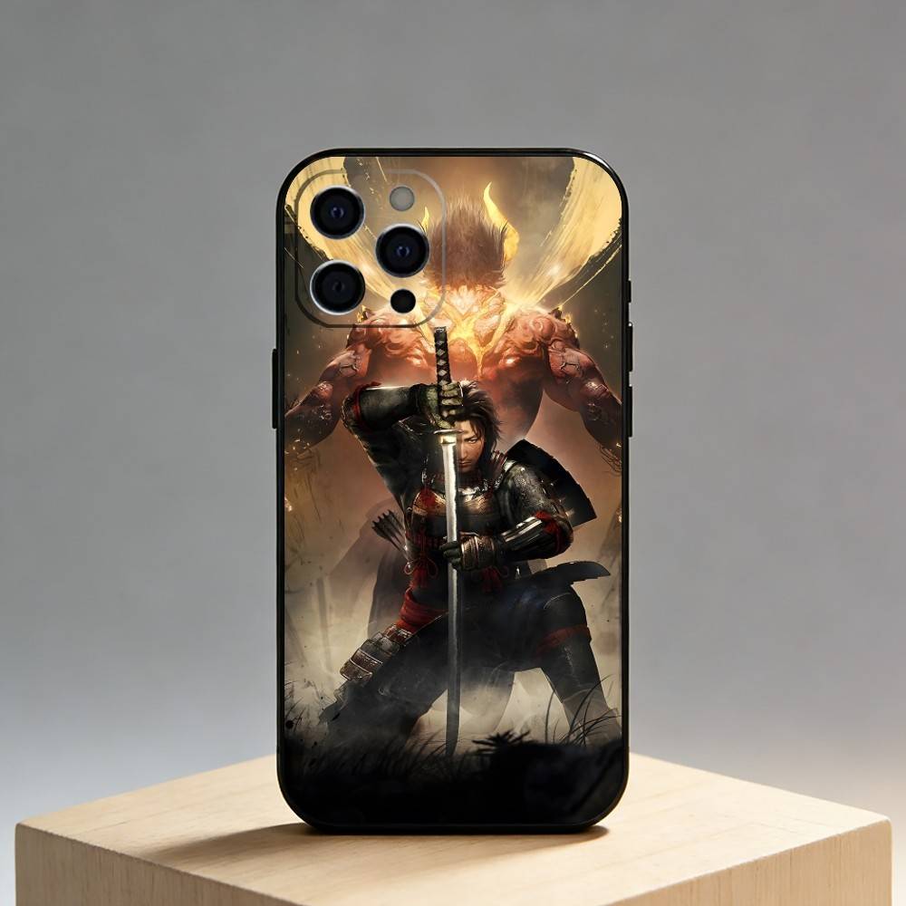 Игровой чехол для телефона N-Nioh Pritend для iPhone17,16,15,14,13,12 Plus,Max Мягкий силиконовый черный чехол